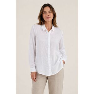 NWOT Eileen Fisher White Linen Button-Up Shirt Long-Sleeve XS